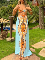 Summer  Vacation Exotic Suspender Dress