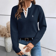 Elegant Lace Trim Sweater