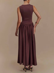 Minimalist Retro Square Neck Dress