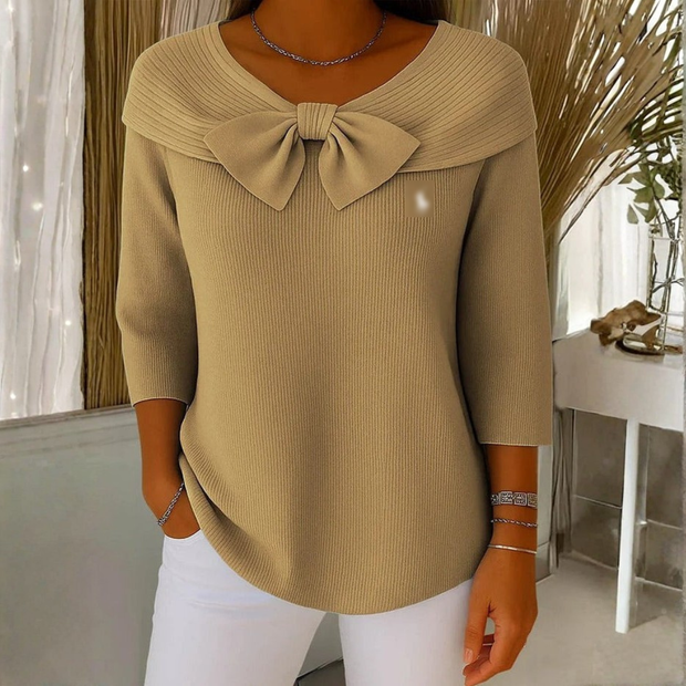 Bow Elegance Knit Top