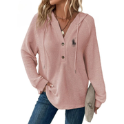 Waffle Knit Henley Hoodie