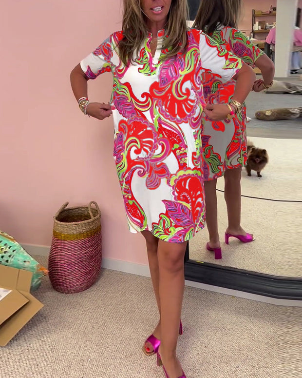 ARIA PRINTED SHIFT DRESS