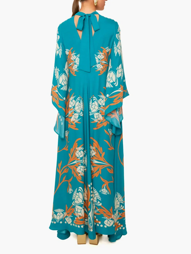 Vintage Stunning Print Maxi Dress