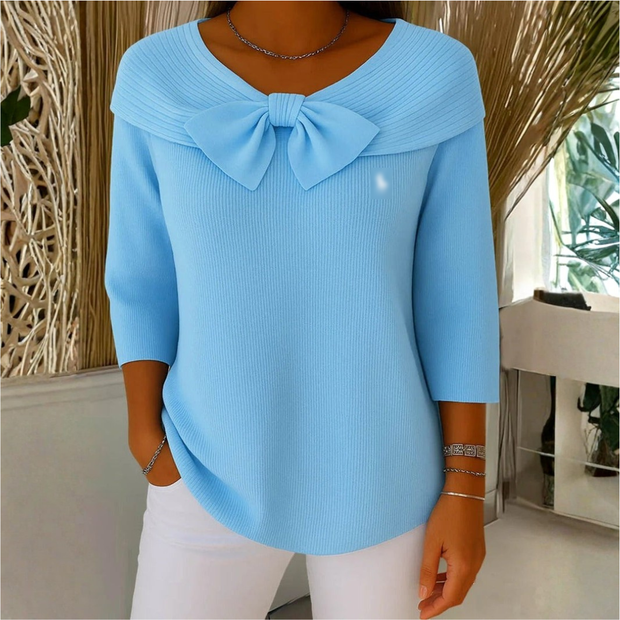 Bow Elegance Knit Top