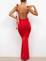 Decor Cami Backless Fitted Maxi Dresses