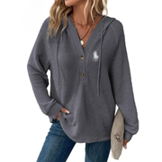 Waffle Knit Henley Hoodie