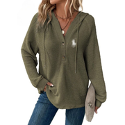 Waffle Knit Henley Hoodie