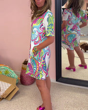 ARIA PRINTED SHIFT DRESS