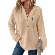 Waffle Knit Henley Hoodie