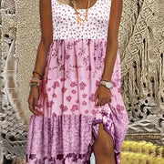 Luna Boho Patchwork Midi Dress