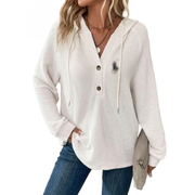 Waffle Knit Henley Hoodie