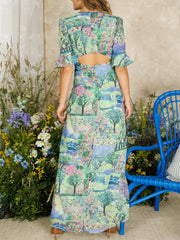 Elegant Open Back Maxi Dress