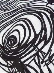 Abstract Line Print Short Sleeve Mini Dress