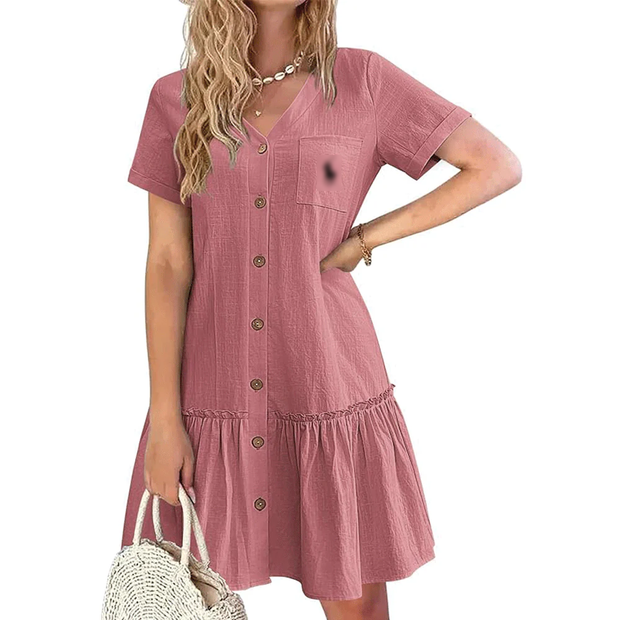 Coastal Charm Button Dress