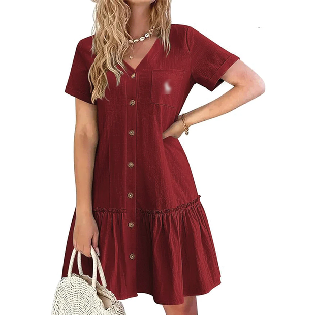 Coastal Charm Button Dress