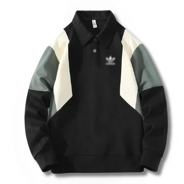 Colorblock Polo Sweatshirt