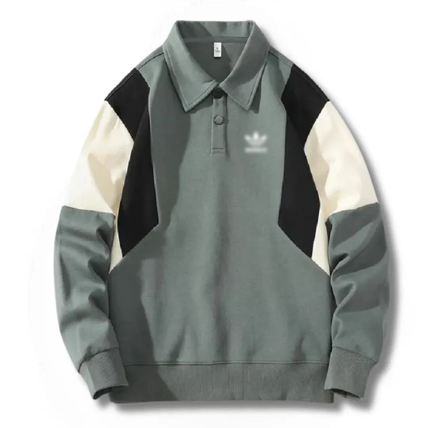 Colorblock Polo Sweatshirt